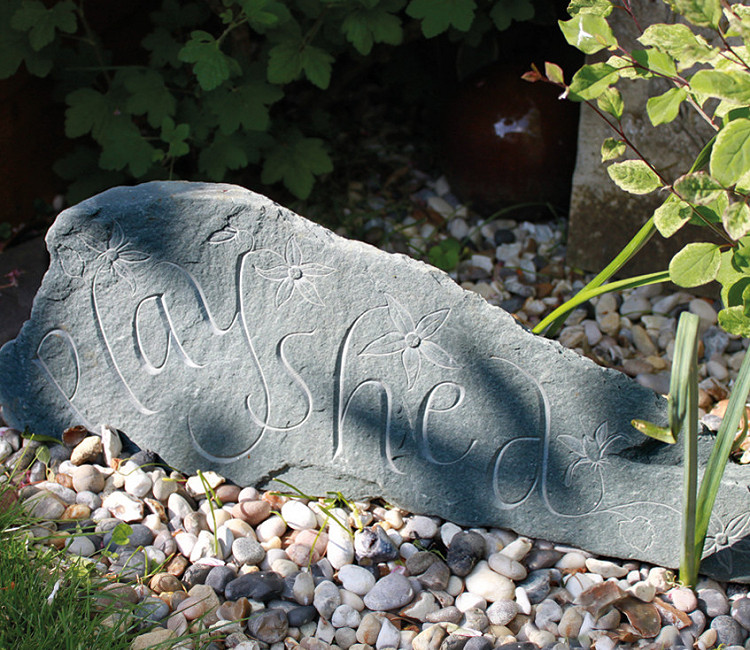 Carved garden stone boulder