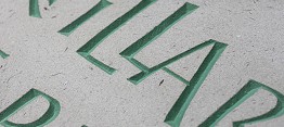 Incised painted lettering
