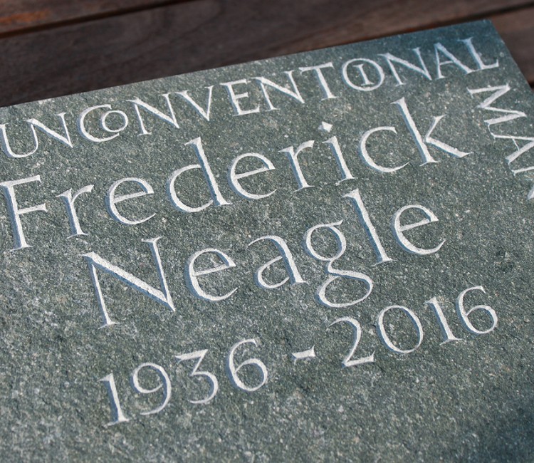 Green slate cremation stone