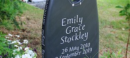 Shaped slate memorial with hole