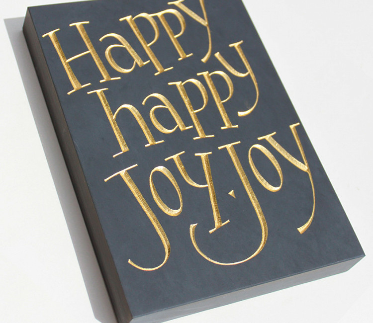 Gilded slate plaque