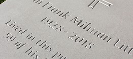 Incised lettering Yorkstone