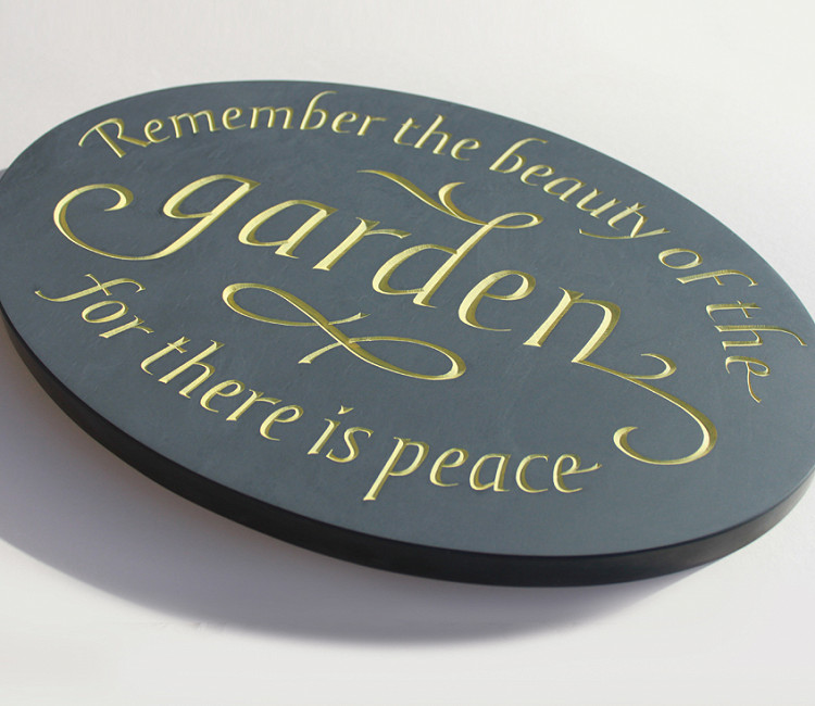 Decorative oval slate plaque