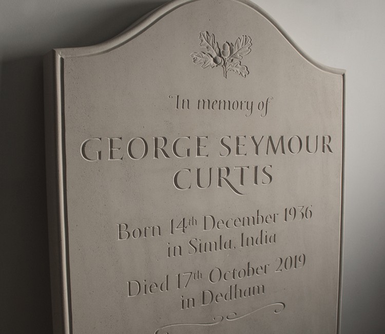 Portland memorial with carving