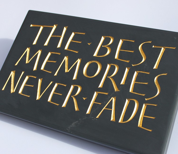 Gilded slate exhibition plaque