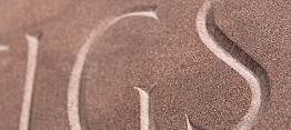 Close up of incised lettering in St Bees sandstone